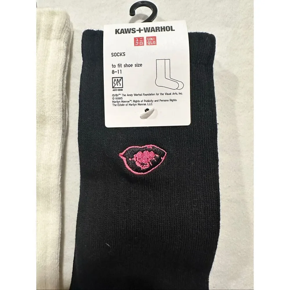 Mismatched Uniqlo x Artist Socks – KAWS Elmo & Andy Warhol Lips